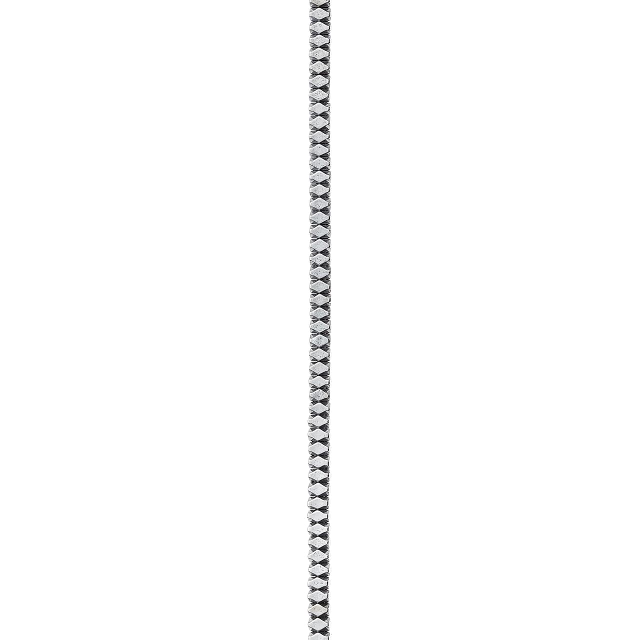 Rhodium Hematite Faceted Beads by Bead Landing&#xAE;, 2mm